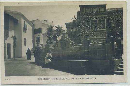 POSTAL ANTIGUA DE BARCELONA. EXPOSICION DE 1929. B-51. P. ESPAÑOL. FUENTE DE LOS 7 CAÑOS