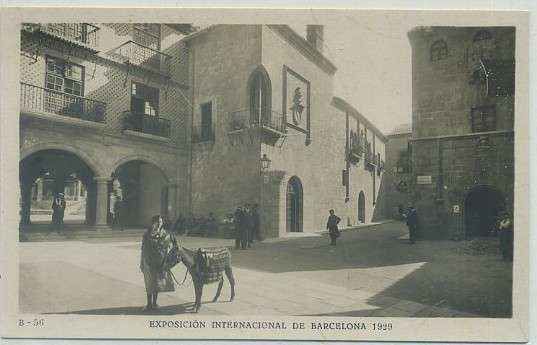 POSTAL ANTIGUA DE BARCELONA. EXPOSICION DE 1929. B-56. P. ESPAÑOL. PORTICO DE SANGÜESA
