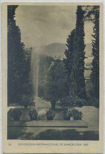 POSTAL ANTIGUA DE BARCELONA. EXPOSICION DE 1929. Nº 39. JARDINES. DETALLE