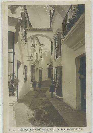 POSTAL ANTIGUA DE BARCELONA. EXPOSICION DE 1929. B-53. P. ESPAÑOL. CALLE DE LOS ARCOS