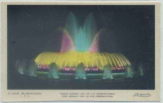 POSTAL ANTIGUA DE BARCELONA. Nº 7. PARQUE DE MONTJUICH. FUENTE MAGICA