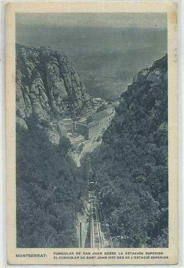 POSTAL BARCELONA. MONTSERRAT. FUNICULAR DE SAN JUNA DESDE LA ESTACION SUPERIOR