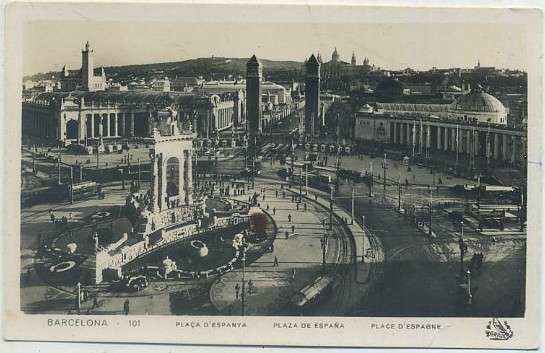 POSTAL ANTIGUA DE BARCELONA. Nº 101 PLAZA DE ESPAÑA