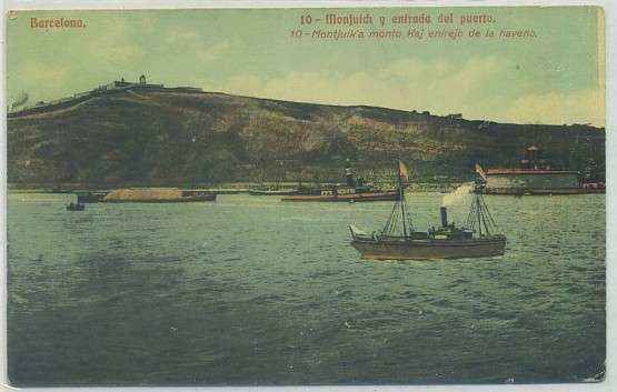 POSTAL ANTIGUA DE BARCELONA. MONTJUICH Y ENTRADA DEL PUERTO Nº 10
