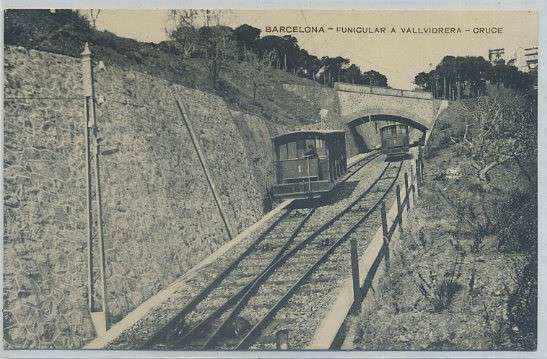 POSTAL ANTIGUA DE BARCELONA. FUNICULAR DE VALLVIDRERA. CRUCE
