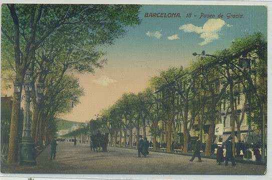 POSTAL ANTIGUA DE BARCELONA. PASEO DE GRACIA Nº 18