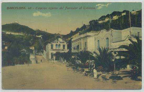 POSTAL ANTIGUA DE BARCELONA. ESTACION INFERIOR DEL FUNICULAR AL TIBIDABO Nº 46