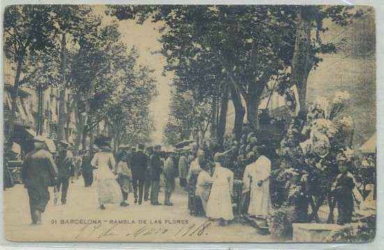 POSTAL ANTIGUA DE BARCELONA. RAMBLA DE LAS FLORES Nº 91