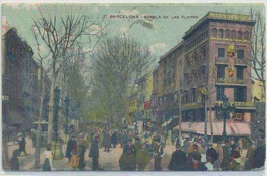 POSTAL ANTIGUA DE BARCELONA. RAMBLA DE LAS FLORES
