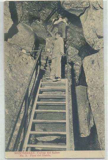 POSTAL ANTIGUA DE BARCELONA. MONTSERRAT. CUEVAS DEL SALITRE. POZO DEL DIABLO Nº 8