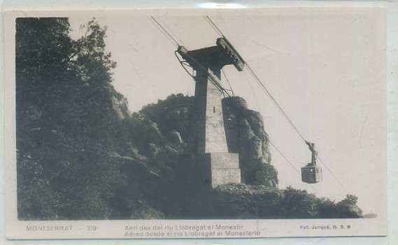 POSTAL ANTIGUA DE BARCELONA. AEREO DESDE EL RIO LLOBREGAT AL MONASTERIO