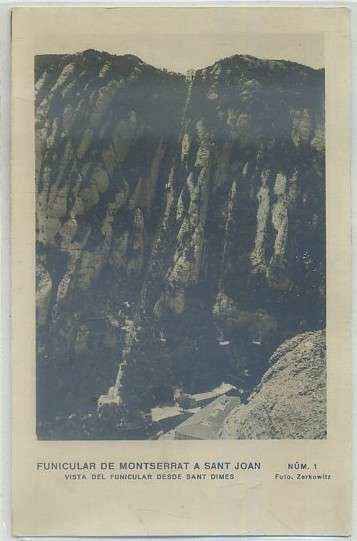 POSTAL ANTIGUA DE BARCELONA. FUNICULAR DE MONTSERRAT Y S. JUAN. VISTA DESDE SAN DIMES
