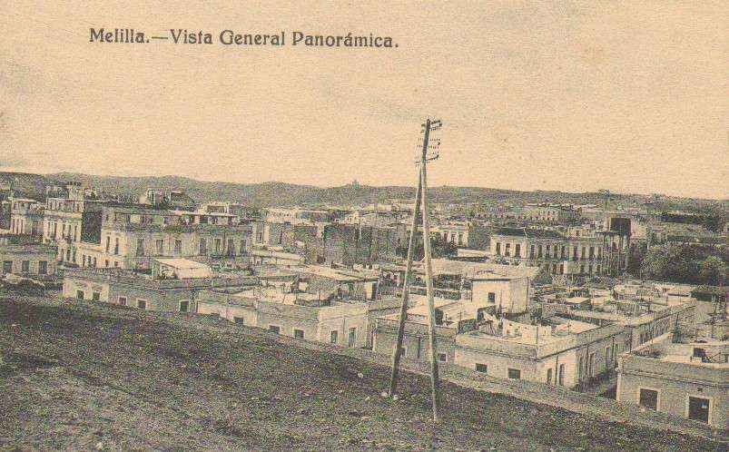 POSTAL ANTIGUA DE MELILLA. VISTA GENERAL PANORAMICA.