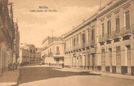 POSTAL ANTIGUA DE MELILLA. CALLE CONDE DEL SERALLO.