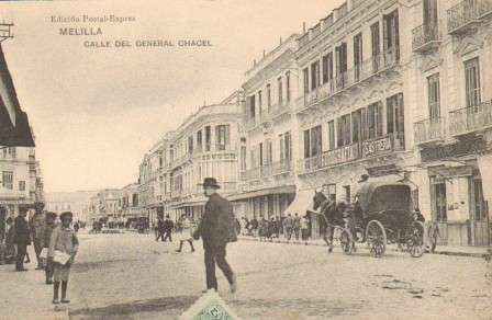 POSTAL ANTIGUA DE MELILLA. CALLE DEL GENERAL CHACEL.