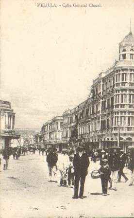 POSTAL ANTIGUA DE MELILLA. CALLE DEL GENERAL CHACEL.