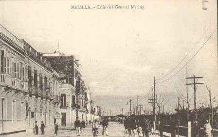 POSTAL ANTIGUA DE MELILLA. CALLE DEL GENERAL MARINA.