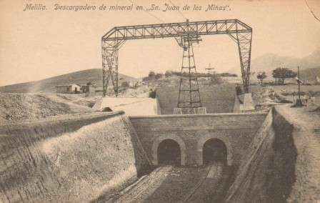 POSTAL ANTIGUA DE MELILLA. DESCARGADERO DE MINERAL EN SAN JUAN DE LAS MINAS
