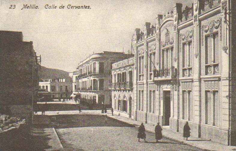 POSTAL ANTIGUA DE MELILLA. CALLE CERVANTES..