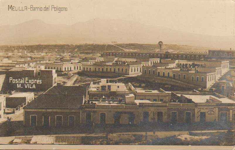 POSTAL FOTOGRAFICA ANTIGUA DE MELILLA. BARRIO DEL POLIGONO.