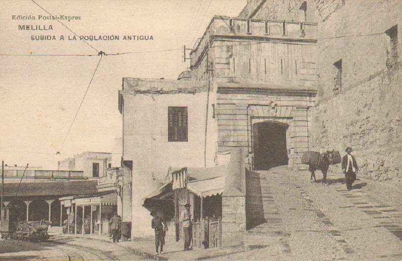 POSTAL ANTIGUA DE MELILLA. SUBIDA A LA POBLACION ANTIGUA.