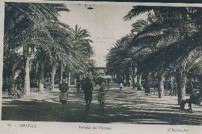 POSTAL DE MELILLA Nº 15 DETALLE DEL PARQUE