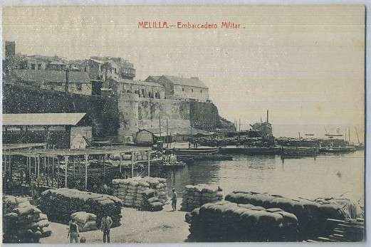 POSTAL DE MELILLA. EMBARCADERO MILITAR
