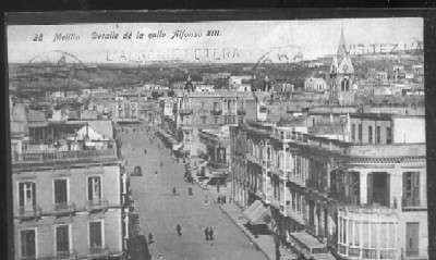 POSTAL ANTIGUA DE MELILLA - DETALLE DE LA CALLE ALFONSO XIII - Nº 28