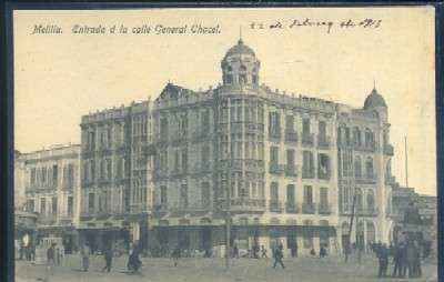 POSTAL ANTIGUA DE MELILLA - ENTRADA A LA CALLE GENERAL CHACEL
