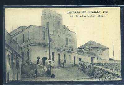 POSTAL DE MELILLA.CAMPANA DE MELILLA 1909. ESTACION CENTRAL - OPTICO Nº 46