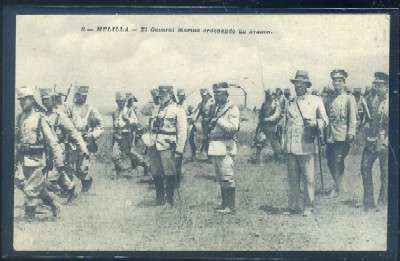 POSTAL DE MELILLA. EL GENERAL MARINA ORDENANDO UN AVANCE Nº 8