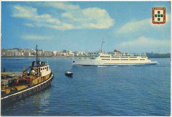 POSTAL DE CEUTA. SALIDA DEL BUQUE TRANSBORDADOR Nº 303