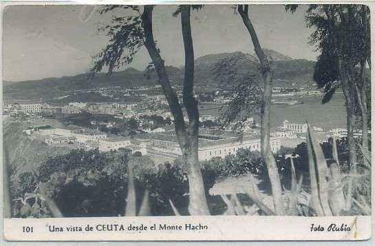 POSTAL DE CEUTA. UNA VISTA DE CEUTA DESDE EL MONTE HACHO