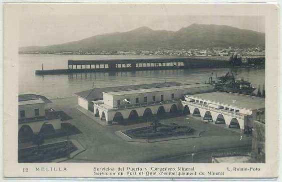 POSTAL ANTIGUA DE MELILLA. SERVICIOS DEL PUERTO Y CARGADERO MINERAL Nº 12