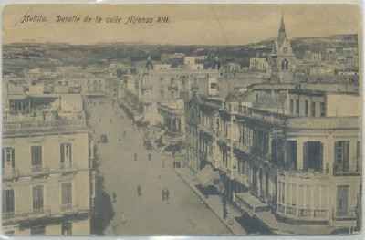 POSTAL ANTIGUA DE MELILLA. DETALLE DE LA CALLE ALFONSO Xlll