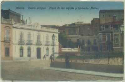 POSTAL ANTIGUA DE MELILLA. PUEBLO ANTIGUO. PZA. DE LOS ALGIBES Y GOBIERNO MILITAR
