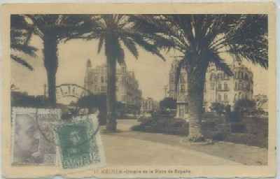 POSTAL ANTIGUA DE MELILLA. DETALLE DE LA PLAZA ESPAÑA