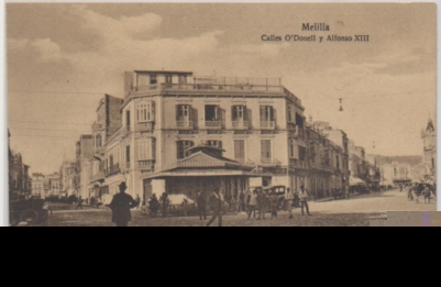 POSTAL ANTIGUA DE MELILLA. CALLE O'DONELL Y ALFONSO Xlll
