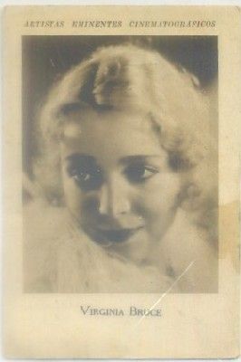POSTAL DE CINE 11x7 cm: VIRGINIA BRUCE. PULICIDAD TINTES IBERIA