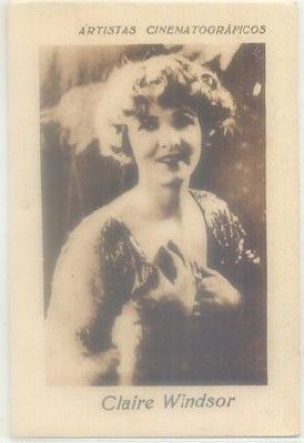 POSTAL DE CINE 11x7 cm: CLAIRE WINDSOR. PUBLICIDAD CONSULTORIO CLINICO