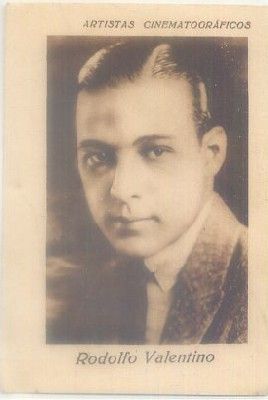 POSTAL DE CINE 11x7 cm: RODOLFO VALENTINO. PUBLICIDAD CONSULTORIO CLINICO