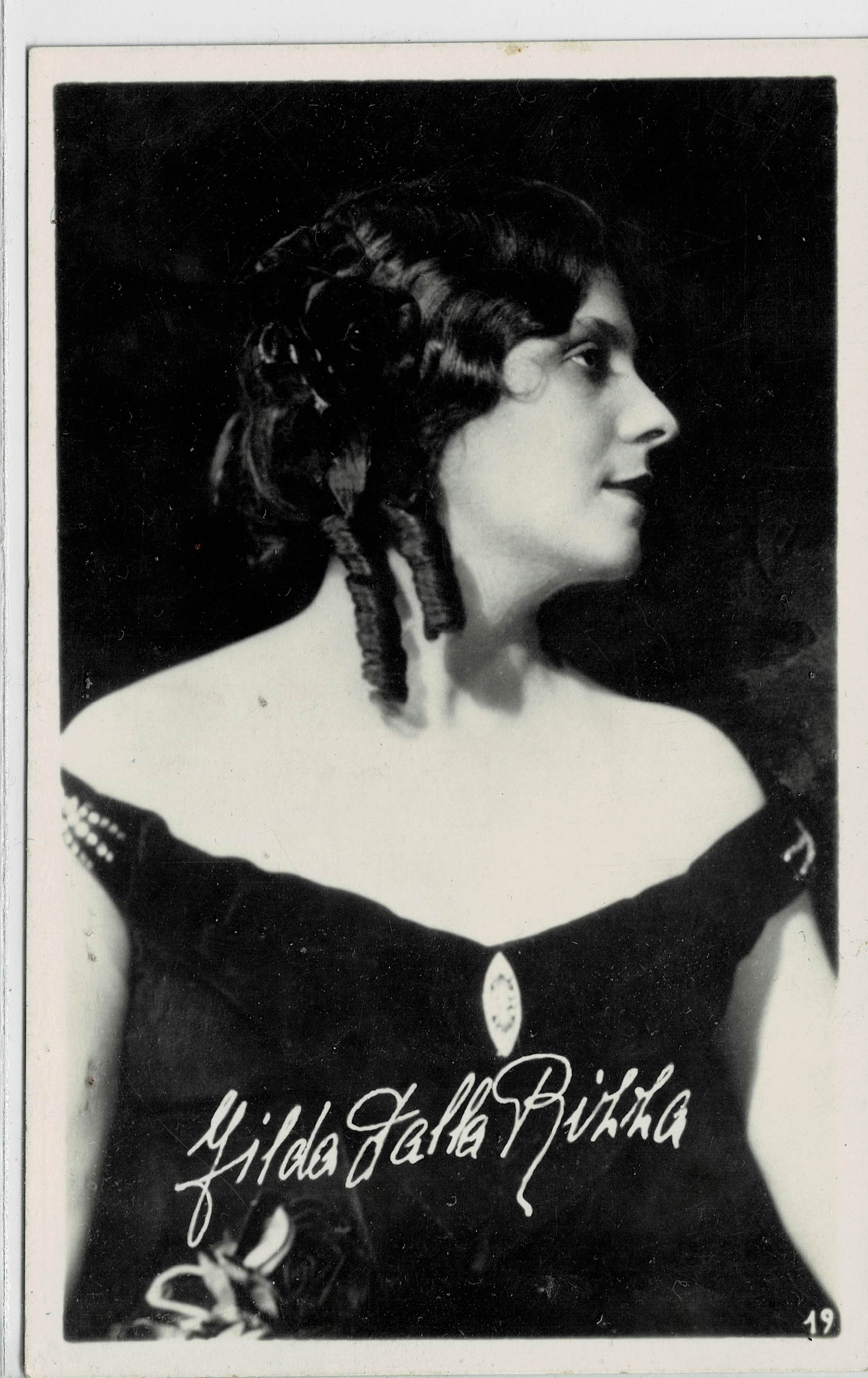 POSTAL DE CINE: ACTRIZ DE TEATRO JILDA RIZZA.