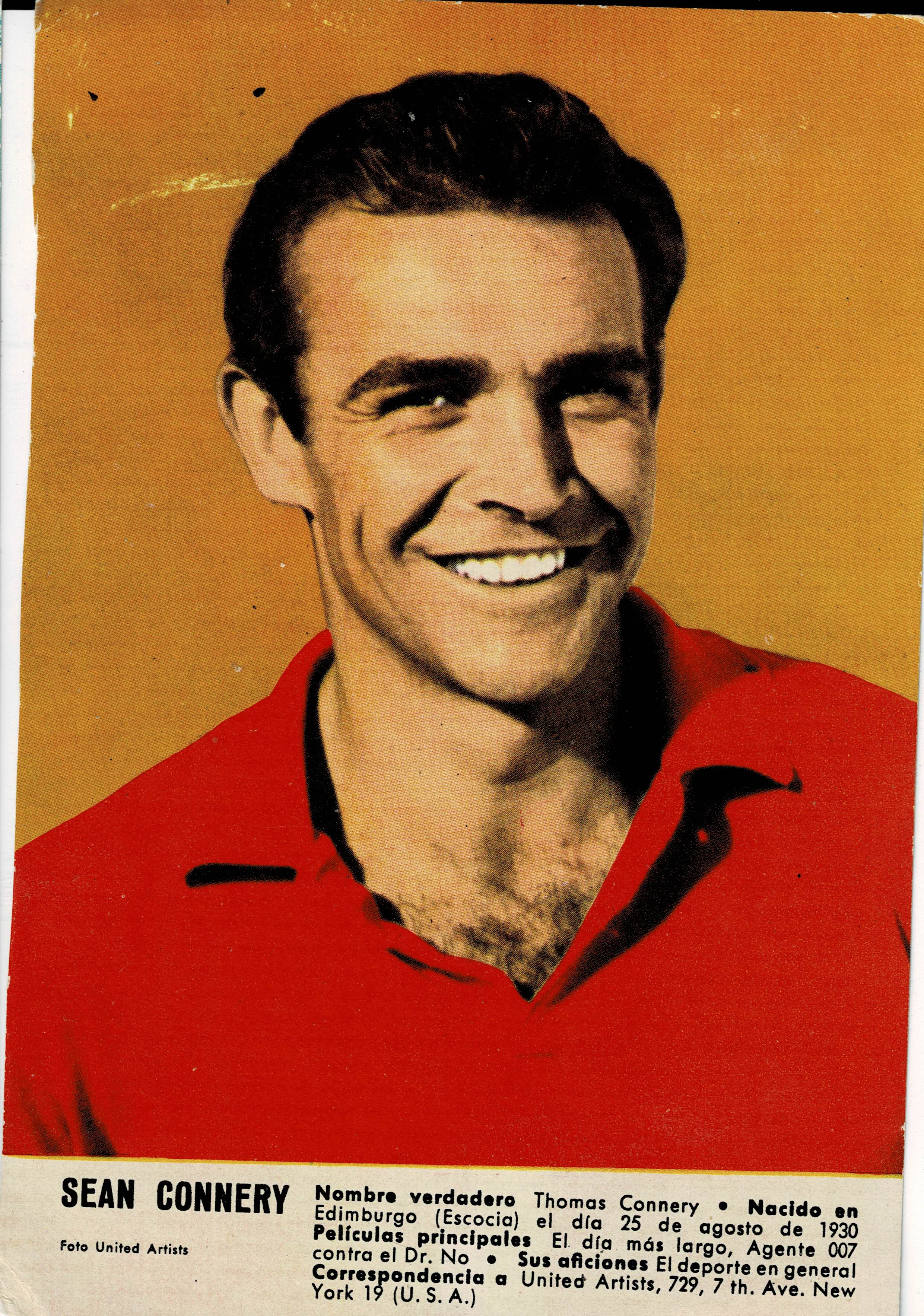 POSTAL DE CINE: DE SEAN CONNERY