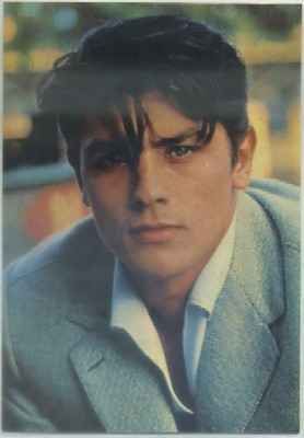 POSTAL DE CINE. ALAIN DELON. MARCAS DE DESPEGUE EN REVERSO