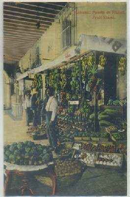 POSTAL DE CUBA. HABANA. PUESTO DE FRUTAS Nº 192