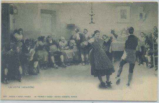 POSTAL COSTUMBRISTA. LA JOTA. ARAGON. COL. BLANCO Y NEGRO Nº 566