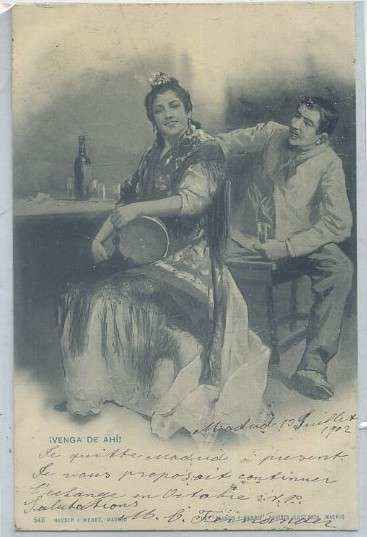 POSTAL COSTUMBRISTA. VENGA DE AHÍ. COL. BLANCO Y NEGRO Nº 548