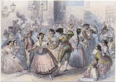 POSTAL DE FLAMENCOS. COSTUMBRES. FIESTA POPULAR. HERMANOS ROVARGUE S. XlX. 17,5x12,5 CM.
