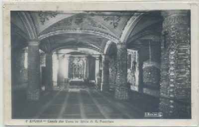 POSTAL DE PORTUGAL. EVORA. CAPELA DOS OSSON IGLESIA DE S. FRANCISCO.