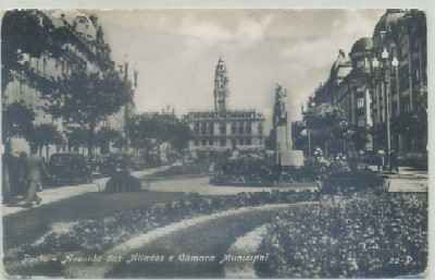 POSTAL DE PORTUGAL. PORTO. AVENIDA DOS ALIADOS E CAMARA MUNICIPAL